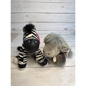 Precious Moments Tender Tails Zebra & Water Buffalo Plush Stuffed Toys Set